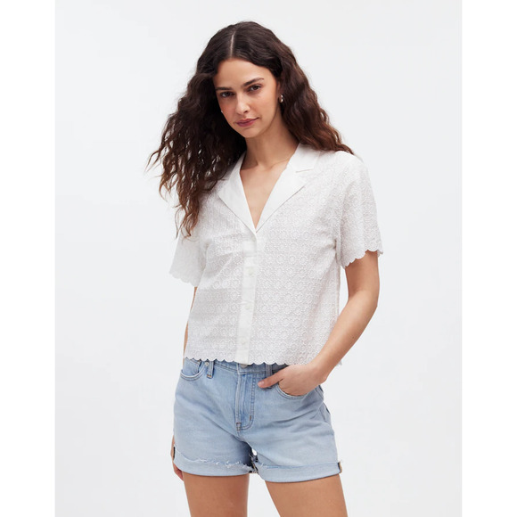 Madewell Embroidered Semi-Sheer Resort Shirt XL - Picture 2 of 8